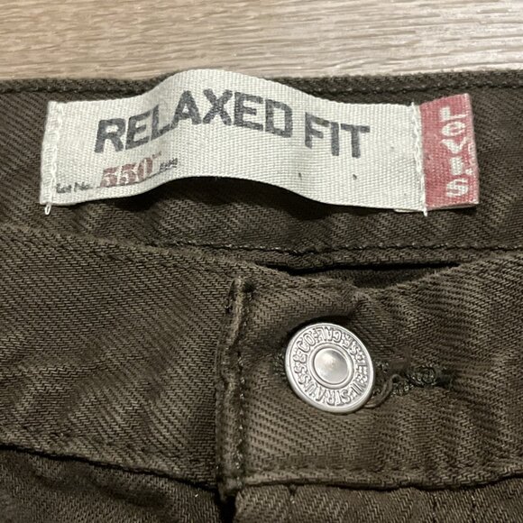 Men's Levis 550 Relaxed Fit Denim Jeans SZ 36x34 Dark Green Modern Red Tab - Picture 8 of 14